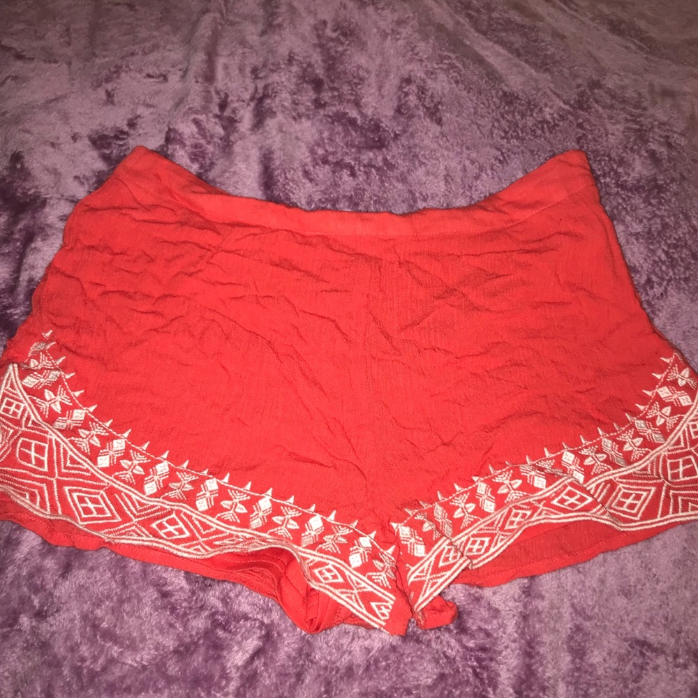 Printed Coral Shorts